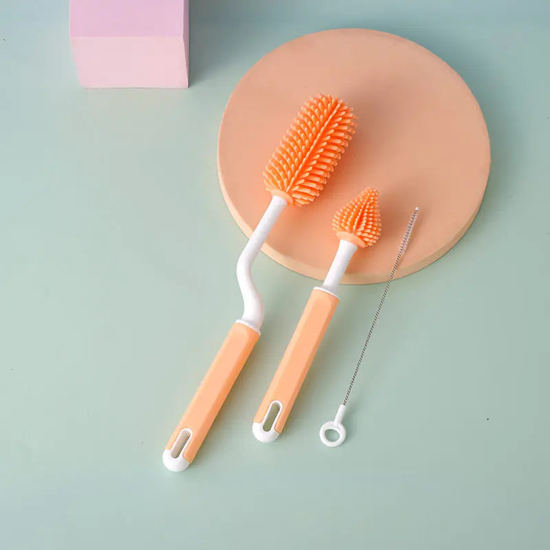 Rotating Silicone Bottle Brush Set